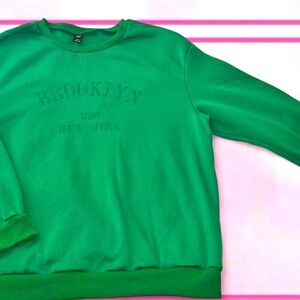 SHEIN Green Brooklyn New York Sweater